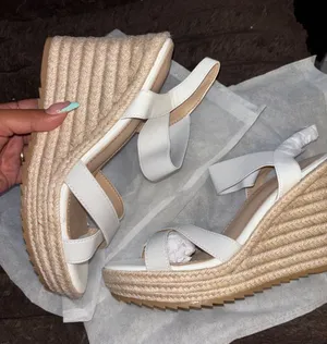 Women's White Espadrille Wedge Sandals - Classic Summer Style thumbnail 1