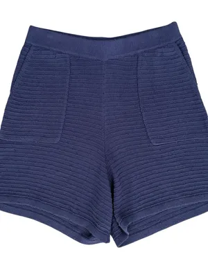 Free People Beach Blue Carter Ribbed Knit V Neck Sweater Shorts Coop Set Large thumbnail 6