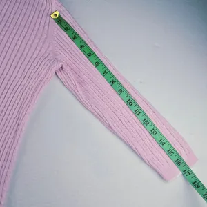 Lauren Ralph Lauren Women's Pink Cable Knit V Neck Sweater‎ 3/4 Sleeve Size S thumbnail 8