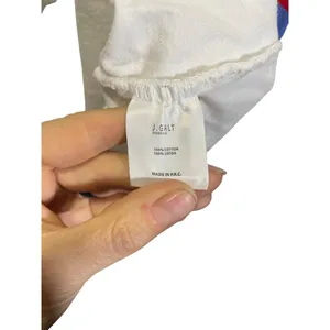 J. Galt Womens White Crop‎ Top Red & Blue Striped Cotton Shirt one size thumbnail 4