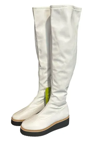 New Gianni Bini Sz‎ 7 Marfisia Platform Over-Knee-Boot White Lightweight #S131-5 thumbnail 1