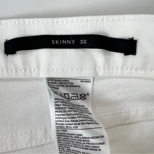 Banana Republic Premium Denim White Skinny Jeans Size 30 Ankle thumbnail 11