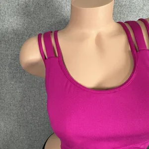 Victoria Sport Large Sports Bra Womens Pink Criss Cross Straps‎ Stretch Scoop thumbnail 4