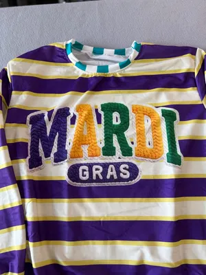 Men’s / Women’s Mardi Gras Long Sleeve Striped Top Size M #260331 thumbnail 3