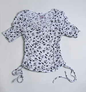Belle Jour Floral Ruched Side‎ Snap Henley Top - M thumbnail 1
