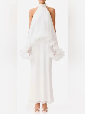 NEW ELLIATT Poppy Tiered Sleeveless white Gown sz XL thumbnail 4