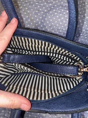 Classic Navy Blue Nautical Top-Handle Crossbody Bag Purse thumbnail 10