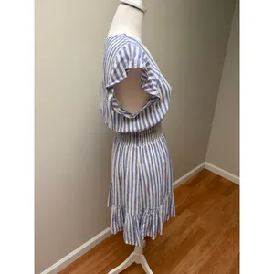Rails Tara Boracay Stripe Mini Dress Blue White Tired Ruffle Summer Women Small thumbnail 9