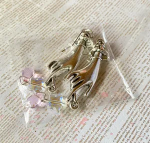 Handmade boho fairy Kawaii style hands & stars & teardrop dangle earrings✨ thumbnail 4