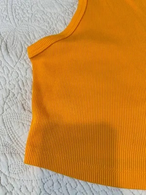 wild fable Ribbed Cropped Tank in Bright Orange thumbnail 3
