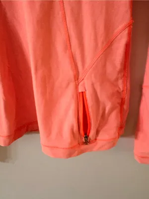 lululemon athletica Coral Pink Long-Sleeve Zip V-Neck Pullover thumbnail 4