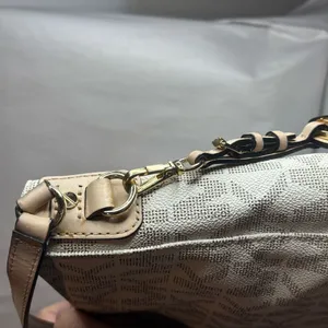 Michael Kors Monogram Crossbody Bag in Cream and Tan thumbnail 7