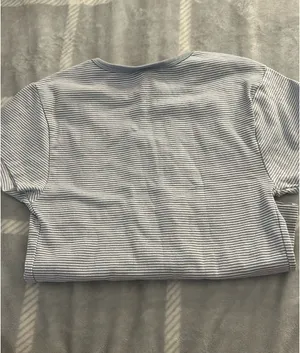 Striped Baby Tee Gray Size M thumbnail 2