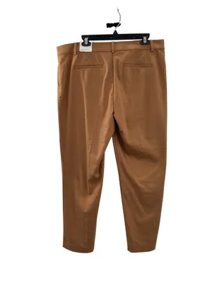 LOFT Riviera Slim Mid Rise Camel Cotton Linen Pants Womens 14 NEW thumbnail 2