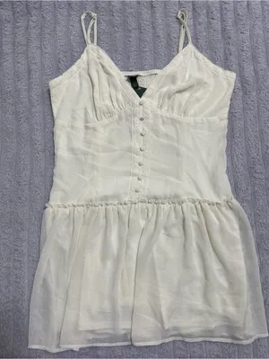wild fable Ivory Button-Front Slip Dress thumbnail 3