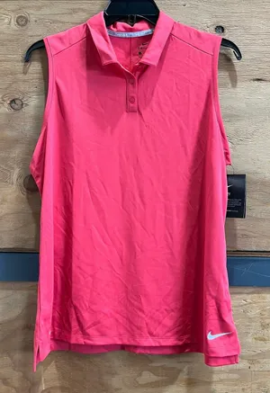 Nike Golf Polo Shirt Sleeveless Fuchsia 884873-691 Dri-Fit Women Size 2XL thumbnail 1