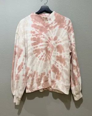 Abercrombie & Fitch Pink Tie Dye Mock Neck Sweatshirt Size M thumbnail 1