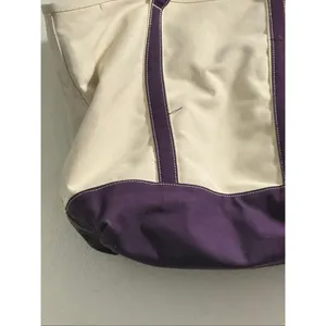 Land's end Extra Large 5 Pocket Zip Top Long Handle Canvas Tote Bag 25x15 Dolls thumbnail 4