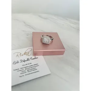 RIVKA FRIEDMAN Twisted Bezel Pavé CZ Ring, Silver Rhodium Plated, Size 6,‎ NWT thumbnail 9