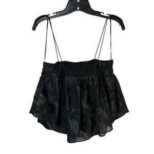 Urban Outfitters Black Satin Babydoll Cami Adjustable Straps Size M‎ thumbnail 4