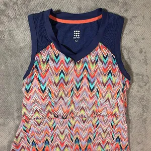 Title Nine Medium Chevron Athletic Dress Multicolor V Neck Built In Bra Pockets thumbnail 4