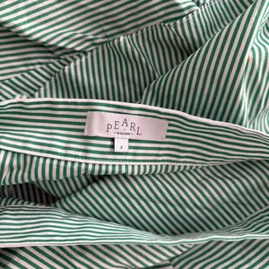 Pearl by Lela Rose Green Ruffle Stripe Asymmetrical Midi Skirt cotton poplin thumbnail 2