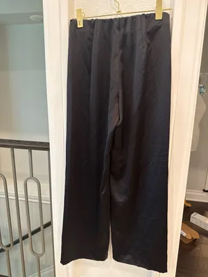 Être Aimé Black Satin Wide Leg Pull On Pants XS thumbnail 5