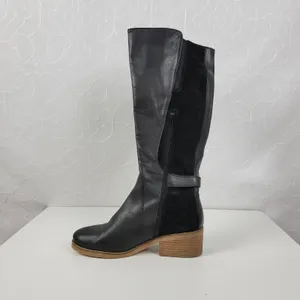 Lucky Brand Timinii Womens Riding Boots Size 10 Black Leather Suede Knee-High thumbnail 11