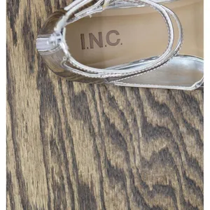 INC International Concepts Womens Valan Triple-Strapped Flats Silver Gray 9M thumbnail 9