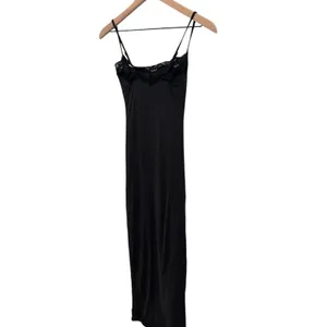 NWT Skims Fits Everybody Lace-Trimmed Stretch Maxi Dress Onyx XS ( Sold out) thumbnail 6