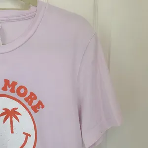 Tee Territory Beach More Worry Less Short Sleeve Tee in Light Pink & Orange thumbnail 6