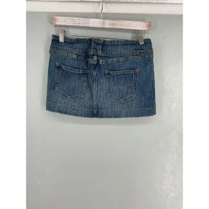 J. Galt Womens Denim Mini Skirt Blue Low Rise Double Button Small thumbnail 3