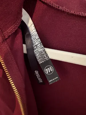 Kensie Burgundy Gold-Zip Long-Sleeve Ponte Midi Dress thumbnail 6