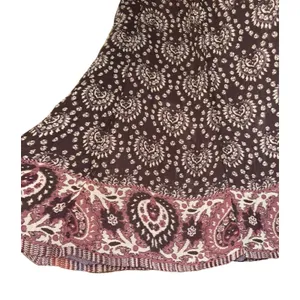 Gianni Bini Silk Boho Skirt Women's 12 Hippie Aztec Raw Hem Lightweight‎ ~Flaw thumbnail 2