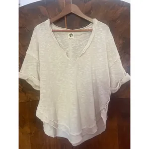 We The Free FREE PEOPLE North Star Tee Top Salt COMFY SLOUCHY MINIMALIST S Small thumbnail 3