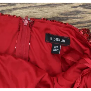 NEW B. Darlin Juniors Halter Sequin Bodycon Mini Dress 8KJT909 Red 7/8 thumbnail 7