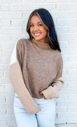 These Three Boutique colorblock sweater thumbnail 1