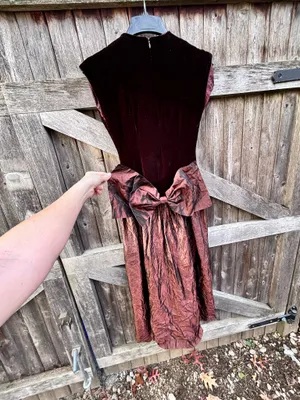 Vintage Brown Velvet Dress thumbnail 2