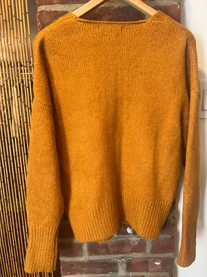 Warm Knit a Mustard Cardigan Sweater thumbnail 5