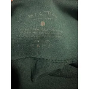SET Active Green Seamless High Waisted Leggings Workout Yoga Pants approx XS thumbnail 5