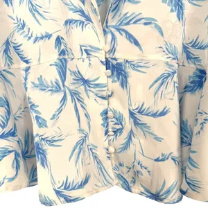 NWT Free People Beauty Sleep Pajama Top Satin Floral Print Button Up‎ Size XL thumbnail 9