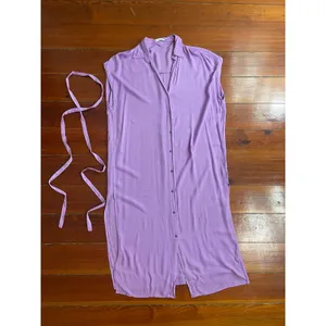 INDAH Lilac Viscose Shirt Dress Belted Midi Resort Boho Size S thumbnail 8