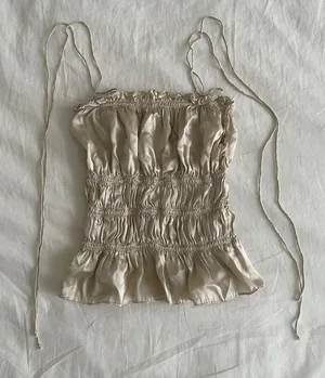 Satin silk top Tan Size XS thumbnail 1