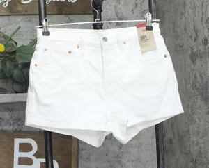 Levis Womens 501 Original Shorts Button Fly Jean Jorts Disco Nights White 30 thumbnail 1