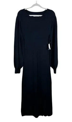 Abercrombie & Fitch Black Knit Sweater Dress Long Cotton Blend Size XL NWT thumbnail 1