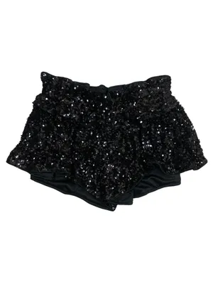 TCEC Large Black Sequin Shorts Sparkle Party Holiday Evening Glam High Rise thumbnail 2