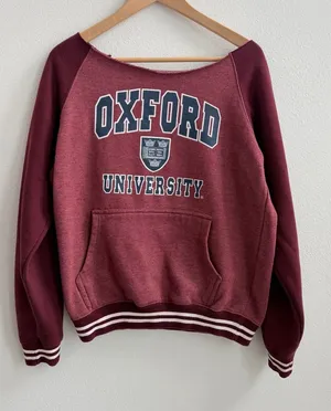 Oxford University Off the Shoulder Sweatshirt thumbnail 1