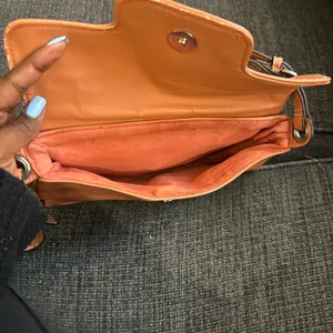 Peach mini leather shoulder bag Orange thumbnail 2