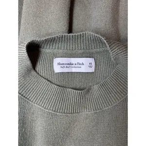 Abercrombie Fitch Oversized Soft Mock Neck Sweater XS Olive Green Rib Knit Cozy thumbnail 4