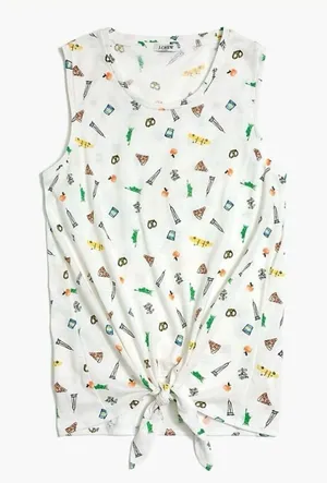 J Crew Tie Front Tank NYC Print B5* thumbnail 1